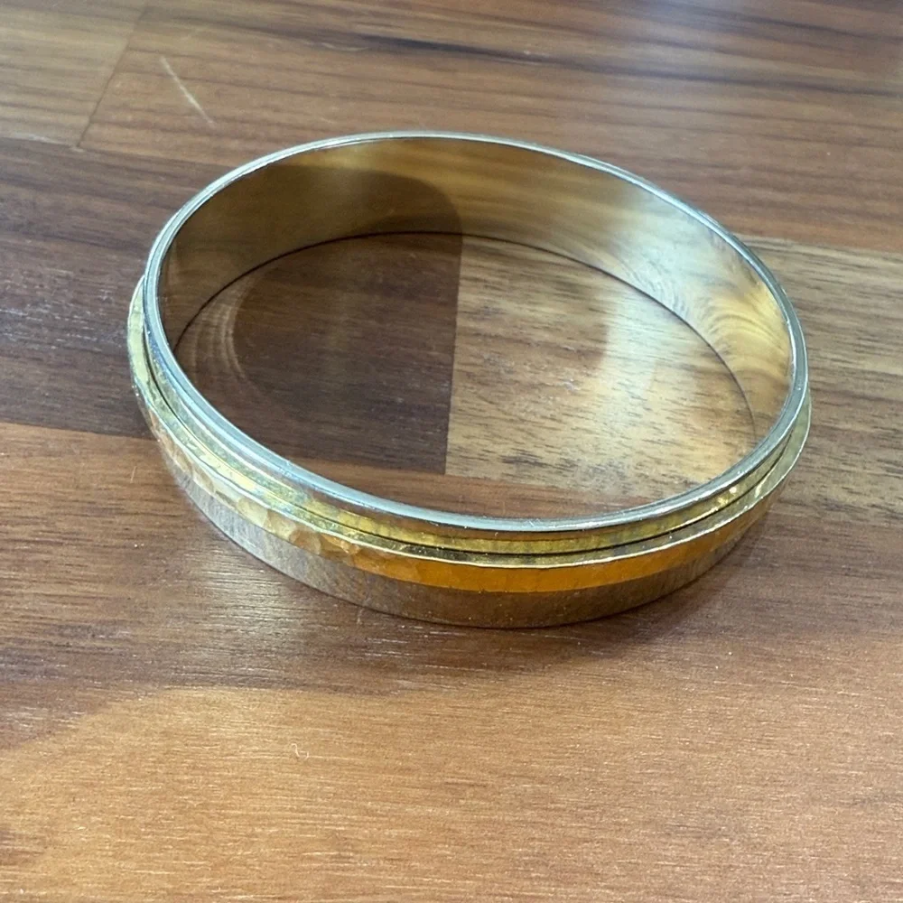 Minimalist Two Tone Silver Gold Band Bangle Bracelet Casual Cuff Bracelet